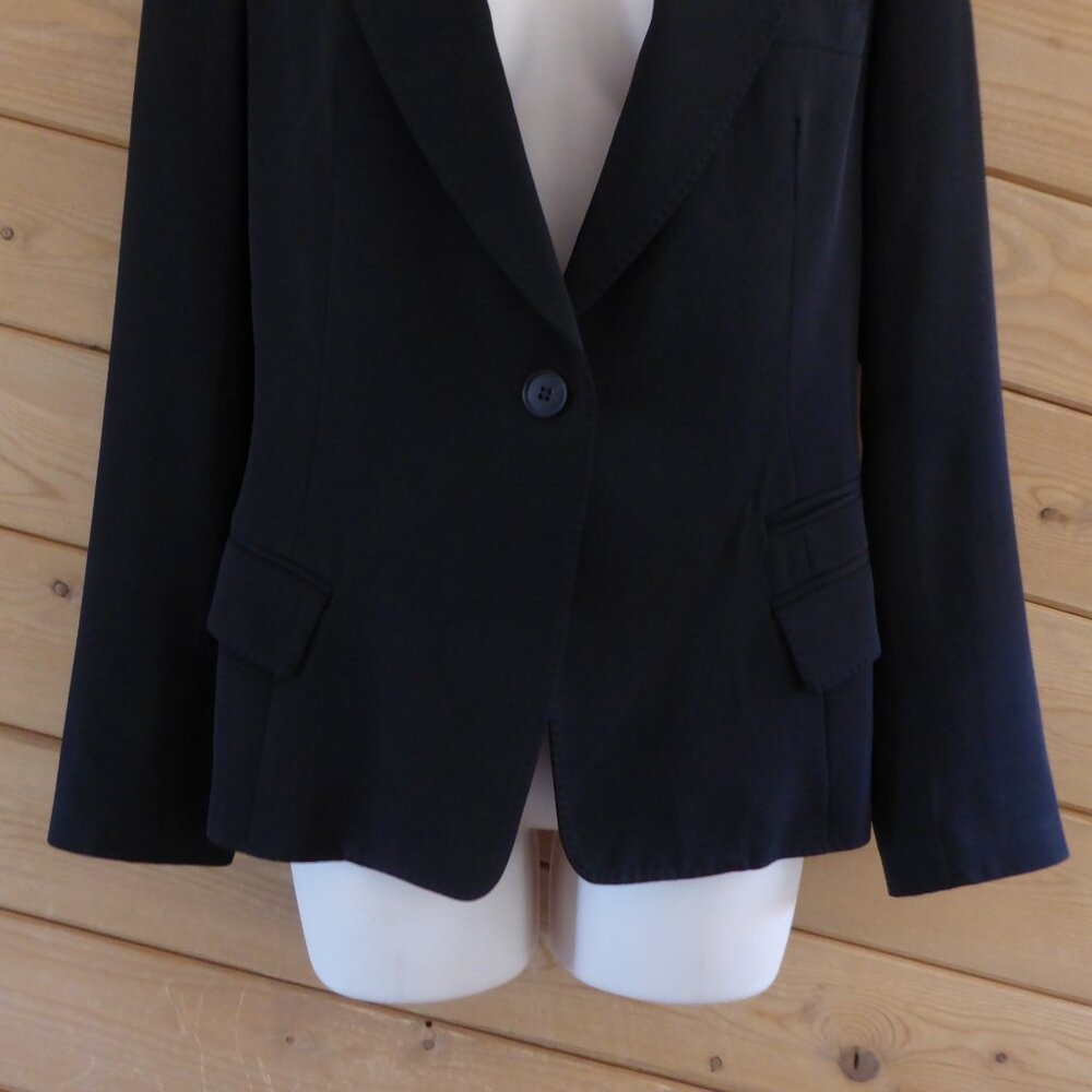 Donna Karan Solid Black Wool Blend Lined Basic Of… - image 3